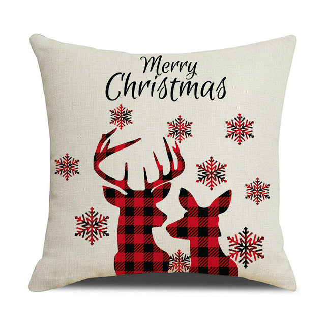 Christmas Pillow Covers Red Cushion Covers Xmas Holiday Throw Pillow Covers Home Outdoor Sofa Pillow Cases-A