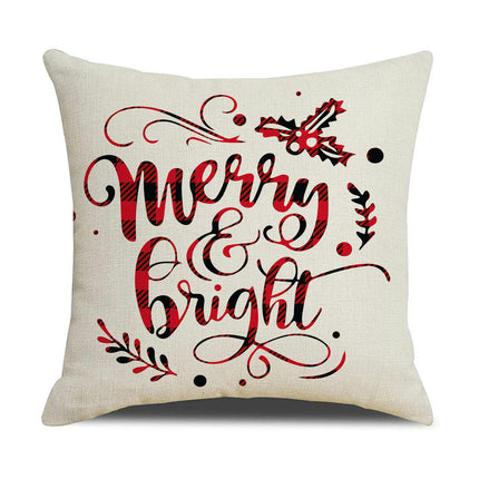 Christmas Pillow Covers Red Cushion Covers Xmas Holiday Throw Pillow Covers Home Outdoor Sofa Pillow Cases-A