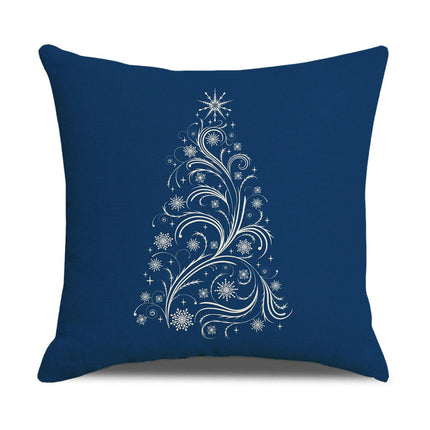 Snowflake Decorative Throw Pillow Covers Blue Cushion Case Decor,Farmhouse Home Decoration for Sofa