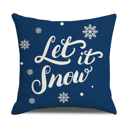 Snowflake Decorative Throw Pillow Covers Blue Cushion Case Decor,Farmhouse Home Decoration for Sofa