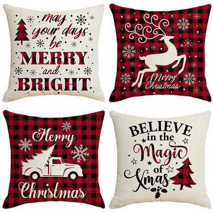 Christmas Pillow Covers Christmas Throw Pillow Covers Snowflake Elk Linen Decorative Pillow Covers