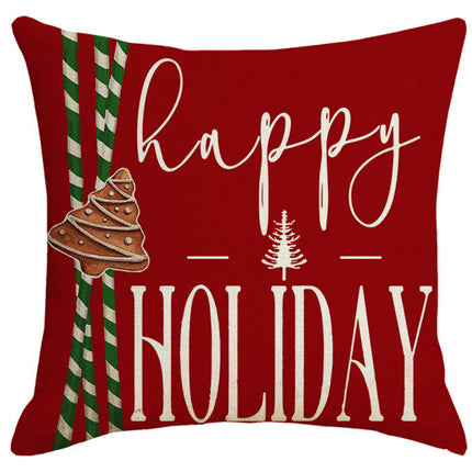 Check Plaids Christmas Pillow Covers Cushion Pillow Covers for Home Decorations Linen Throw Pillow Covers-A