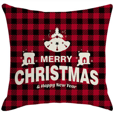 Check Plaids Christmas Pillow Covers Cushion Pillow Covers for Home Decorations Linen Throw Pillow Covers-B