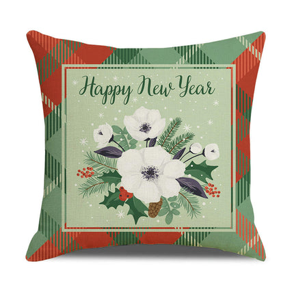 Merry Christmas Pillow Cover, Happy Christmas Throw Pillow Cover Xmas Cushion Case for Home Sofa Bed-B