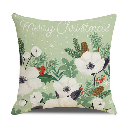 Merry Christmas Pillow Cover, Happy Christmas Throw Pillow Cover Xmas Cushion Case for Home Sofa Bed-B