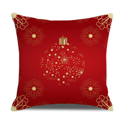 Merry Christmas Throw Pillow Covers Linen Red Decorative Cushion Cases Outdoor Pillowcases Home Decor