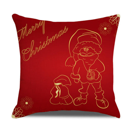 Merry Christmas Throw Pillow Covers Linen Red Decorative Cushion Cases Outdoor Pillowcases Home Decor