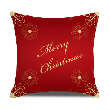 Merry Christmas Throw Pillow Covers Linen Red Decorative Cushion Cases Outdoor Pillowcases Home Decor