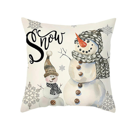 Christmas Outdoor Throw Pillow Covers Merry Christmas Snowman Decorative Cushion Pillow Cases