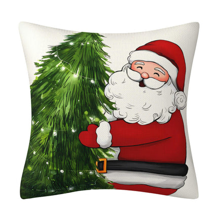 Christmas Pillow Covers Christmas Snowman Santa Claus Decor Throw Cushion Case for Home