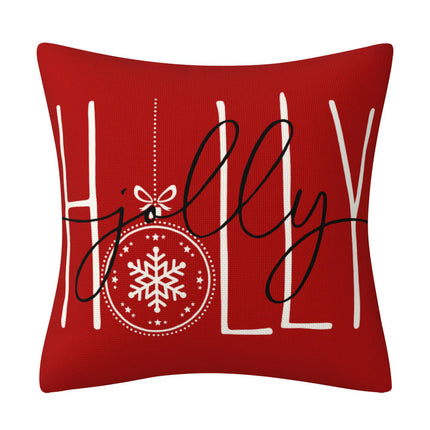 Merry Christmas Red Linen Pillowcase Throw Pillow Covers Cushion Cover Sofa Decorative Square Decorative