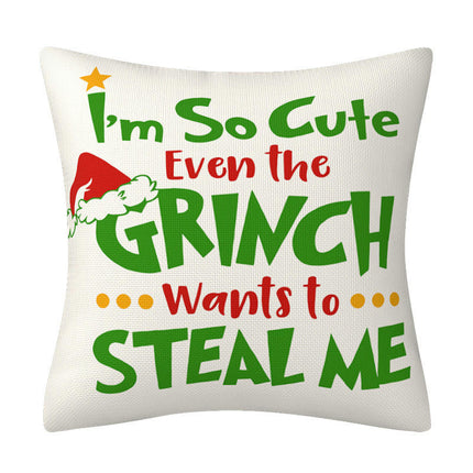 Green Christmas Pillow Covers Winter Holiday Throw Pillows Cover Christmas Decor for Couch Home Décor-A