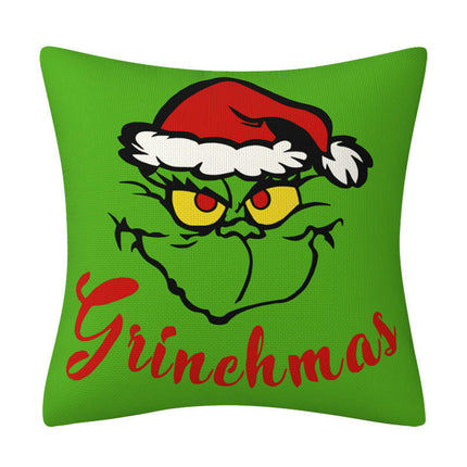 Green Christmas Pillow Covers Winter Holiday Throw Pillows Cover Christmas Decor for Couch Home Décor-A