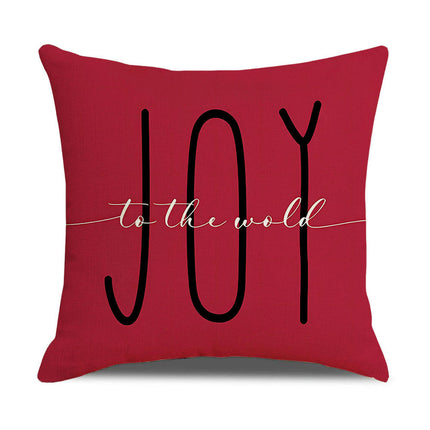 Red Christmas Linen Throw Pillow Cover Christmas  Car Decorations Pillow Covers for Sofa Bed