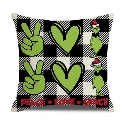 Green Christmas Pillow Covers Winter Holiday Throw Pillows Cover Christmas Decor for Couch Home Décor-B