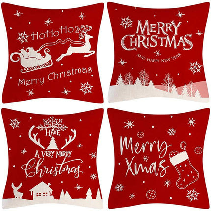 Christmas Pillow Covers Set of 4 Winter Throw Pillows Cover Holiday Pillow Covers for Sofa Home Decor