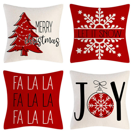 Christmas Pillow Covers Set of 4 Winter Throw Pillows Cover Holiday Pillow Covers for Sofa Home Decor