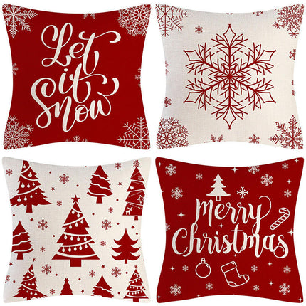 Christmas Pillow Covers Set of 4 Winter Throw Pillows Cover Holiday Pillow Covers for Sofa Home Decor