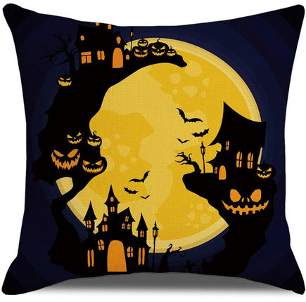 Halloween Pillow Case,Orange and Black Pillow Cover Halloween Linen Sofa Bed Throw Cushion Cover Decoration