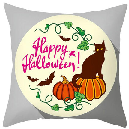 Halloween Pillow Case Throw Pillow Cover Happy Halloween Linen Sofa Bed Throw Cushion Cover Decoration