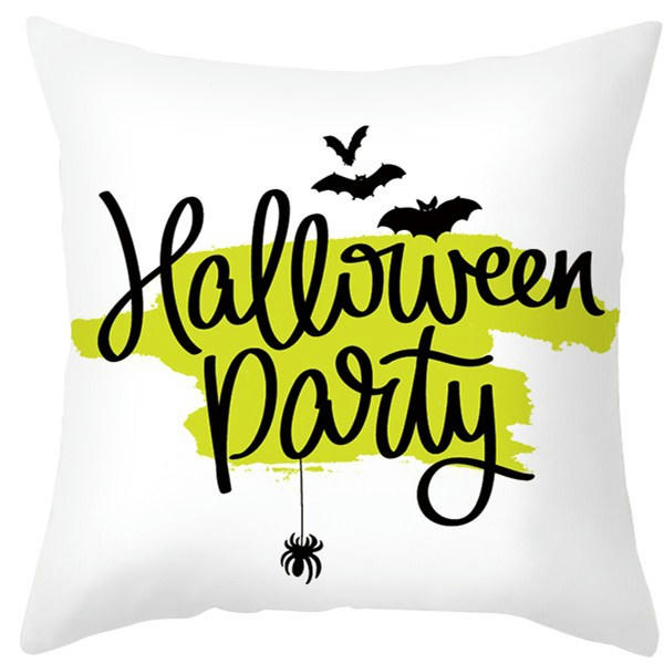 Halloween Pillow Case Throw Pillow Cover Happy Halloween Linen Sofa Bed Throw Cushion Cover Decoration