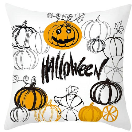 Halloween Pillow Case Throw Pillow Cover Happy Halloween Linen Sofa Bed Throw Cushion Cover Decoration