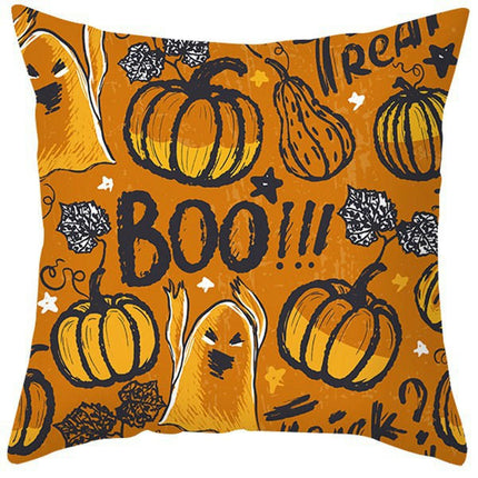 Halloween Pillow Case Throw Pillow Cover Happy Halloween Linen Sofa Bed Throw Cushion Cover Decoration