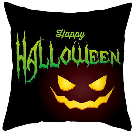 Halloween Pillow Case Throw Pillow Cover Happy Halloween Linen Sofa Bed Throw Cushion Cover Decoration