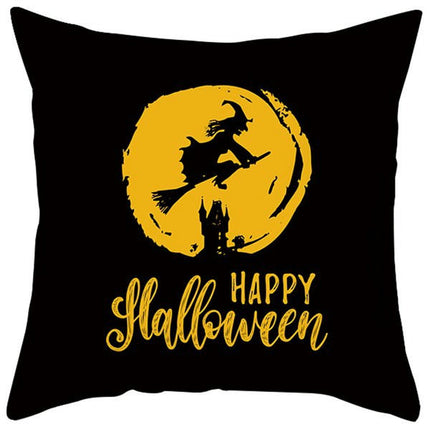 Halloween Pillow Case Throw Pillow Cover Happy Halloween Linen Sofa Bed Throw Cushion Cover Decoration