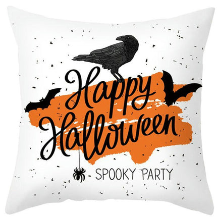 Halloween Pillow Case Throw Pillow Cover Happy Halloween Linen Sofa Bed Throw Cushion Cover Decoration