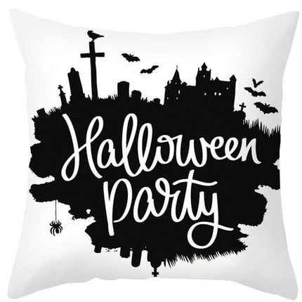 Halloween Pillow Case Throw Pillow Cover Happy Halloween Linen Sofa Bed Throw Cushion Cover Decoration