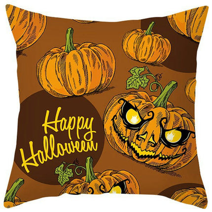 Halloween Pillow Case Throw Pillow Cover Happy Halloween Linen Sofa Bed Throw Cushion Cover Decoration