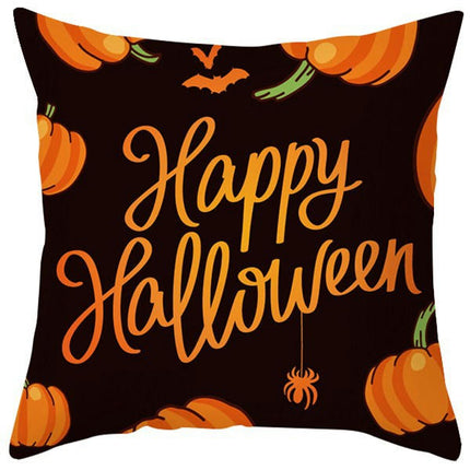 Halloween Pillow Case Throw Pillow Cover Happy Halloween Linen Sofa Bed Throw Cushion Cover Decoration