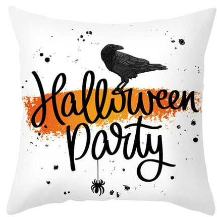 Halloween Pillow Case Throw Pillow Cover Happy Halloween Linen Sofa Bed Throw Cushion Cover Decoration