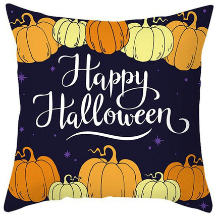 Halloween Pillow Case Throw Pillow Cover Happy Halloween Linen Sofa Bed Throw Cushion Cover Decoration