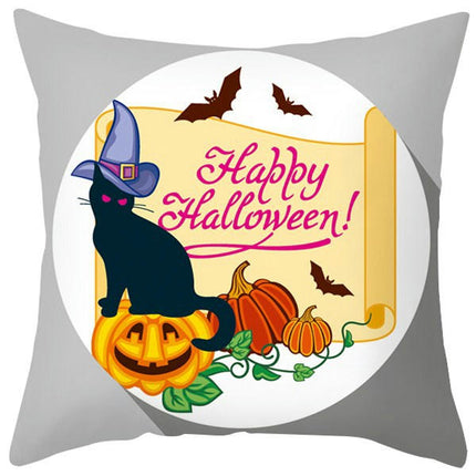 Halloween Pillow Case Throw Pillow Cover Happy Halloween Linen Sofa Bed Throw Cushion Cover Decoration