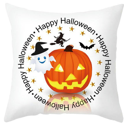 Halloween Pillow Case Throw Pillow Cover Happy Halloween Linen Sofa Bed Throw Cushion Cover Decoration