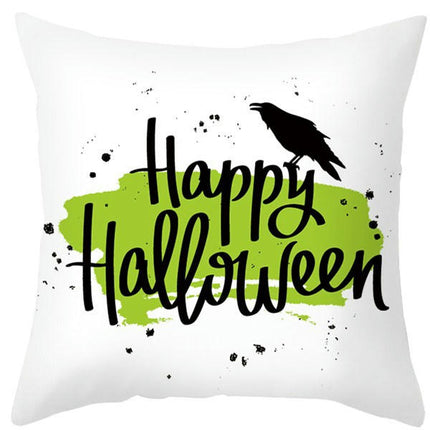 Halloween Pillow Case Throw Pillow Cover Happy Halloween Linen Sofa Bed Throw Cushion Cover Decoration