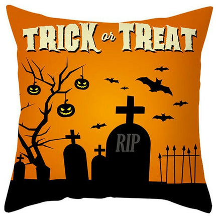 Halloween Pillow Case Throw Pillow Cover Happy Halloween Linen Sofa Bed Throw Cushion Cover Decoration