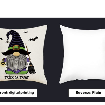 Halloween Pillow Cover Pumpkin Pillow Case Linen Throw Cushion Cover for Home Office Sofa Decoration