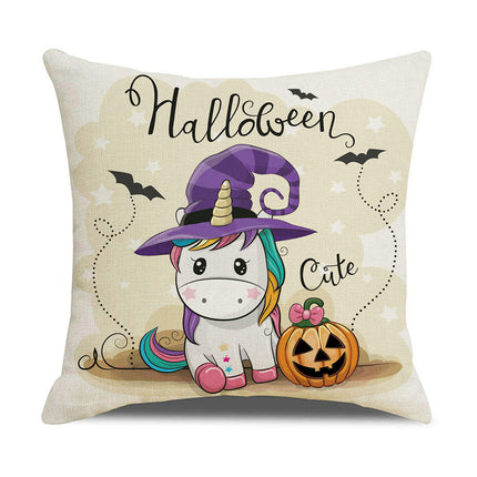 Halloween Pillow Cover Pumpkin Pillow Case Linen Throw Cushion Cover for Home Office Sofa Decoration