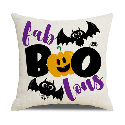 Halloween Pillow Cover Pumpkin Pillow Case Linen Throw Cushion Cover for Home Office Sofa Decoration