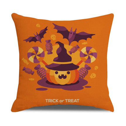 Halloween Throw Pillow Cover Pumpkin Bat Cushion Cases Home Decor for Sofa Bedroom Office