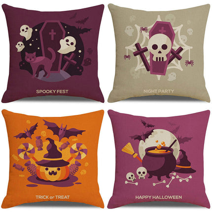 Halloween Throw Pillow Cover Pumpkin Bat Cushion Cases Home Decor for Sofa Bedroom Office