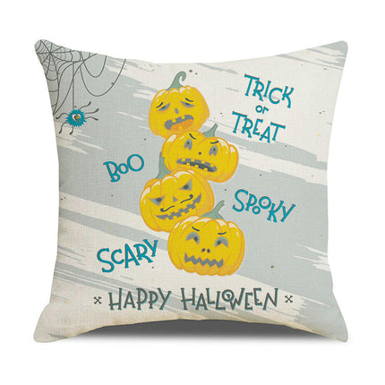 Halloween Sofa Bed Decoration Pillow Case, Orange Pumpkin Pillow Cover Halloween Throw Cushion Cover