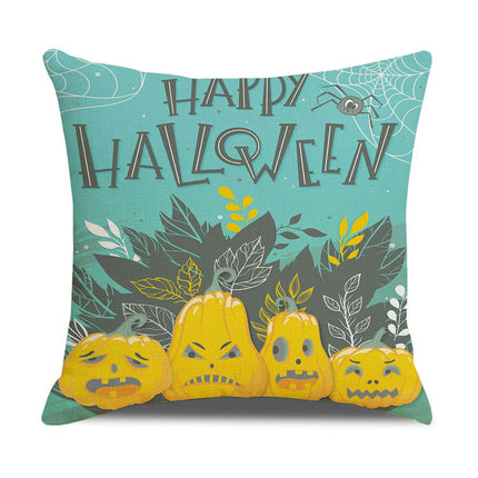 Halloween Sofa Bed Decoration Pillow Case, Orange Pumpkin Pillow Cover Halloween Throw Cushion Cover