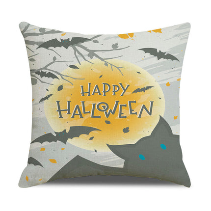 Halloween Sofa Bed Decoration Pillow Case, Orange Pumpkin Pillow Cover Halloween Throw Cushion Cover