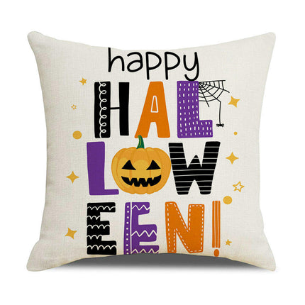 Halloween Pillow Covers Letter Throw Pillows Cover Decor Halloween Square Cushion Covers for Home