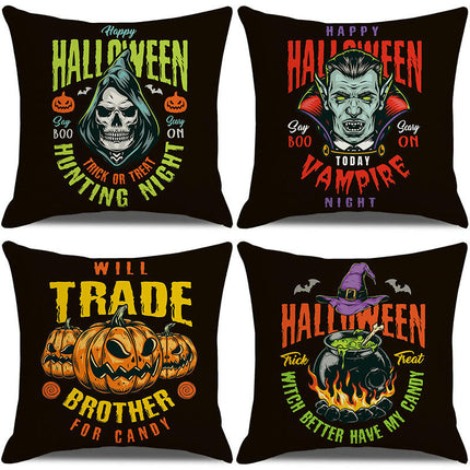 Halloween Pillow Covers Funny Skull Throw Pillow Covers Halloween Home Decor Cushion Covers for Sofa Bedroom