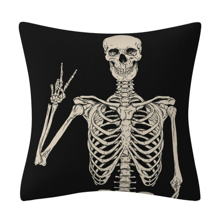 Halloween Pillow Covers Funny Skull Throw Pillow Covers Halloween Home Decor Cushion Covers for Sofa Bedroom-A